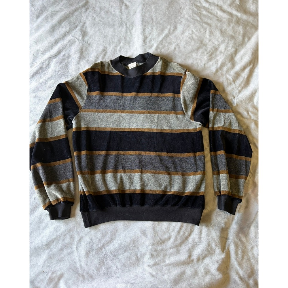 Vintage Hartog for Aden & Josi Striped Velour Sweatshirt Mens Large